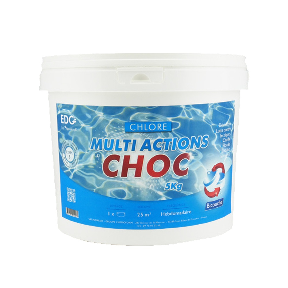 Chlore Multi-Actions-Galet de 200gr-Seau de 5kg - La Piscine de Tahiti