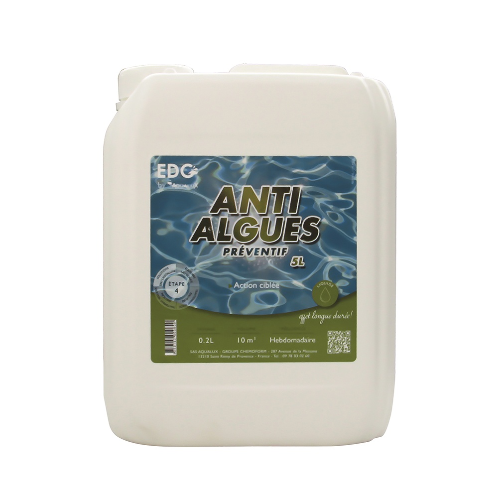 ANTI-ALGUES PREVENTIF EDG BY AQUALUX BIDON DE 5 LITRES - EDG by Aqualux
