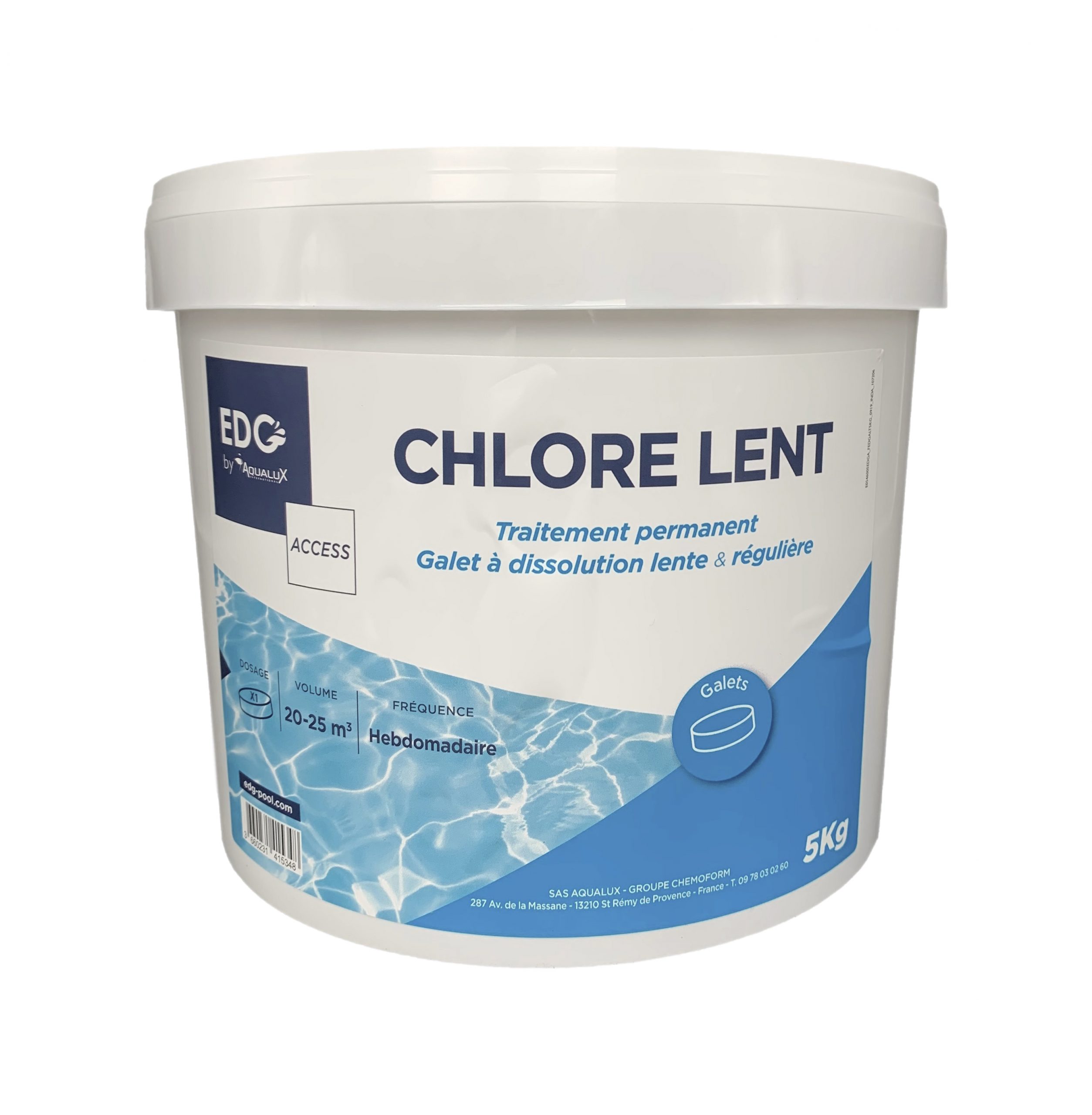 Chlore choc granulés, pot de 1 kg Edg By Aqualux