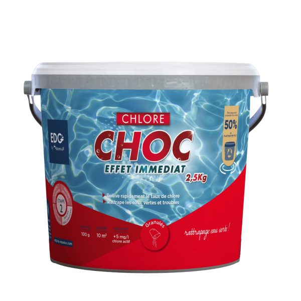 CHLORE CHOC GRANULÉS EDG BY AQUALUX SEAU DE 2,5 KG