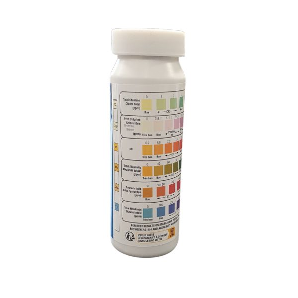 Bandelettes 6 en 1 ph/tac/cl/cltot/brome/stab/thdurete, le pot – Image 2