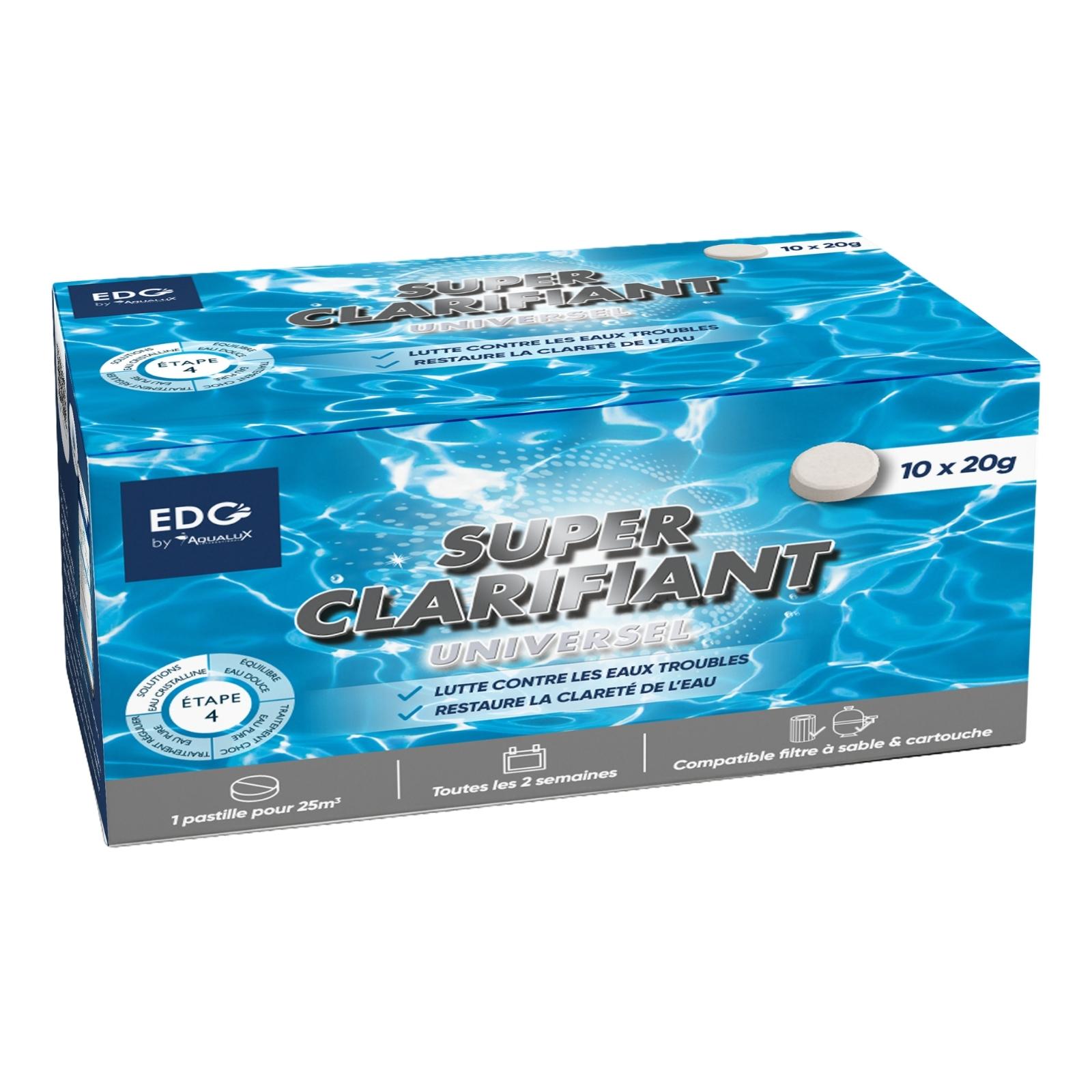 Super clarifiant universel 200g EDG BY AQUALUX – 10 pastilles 20g